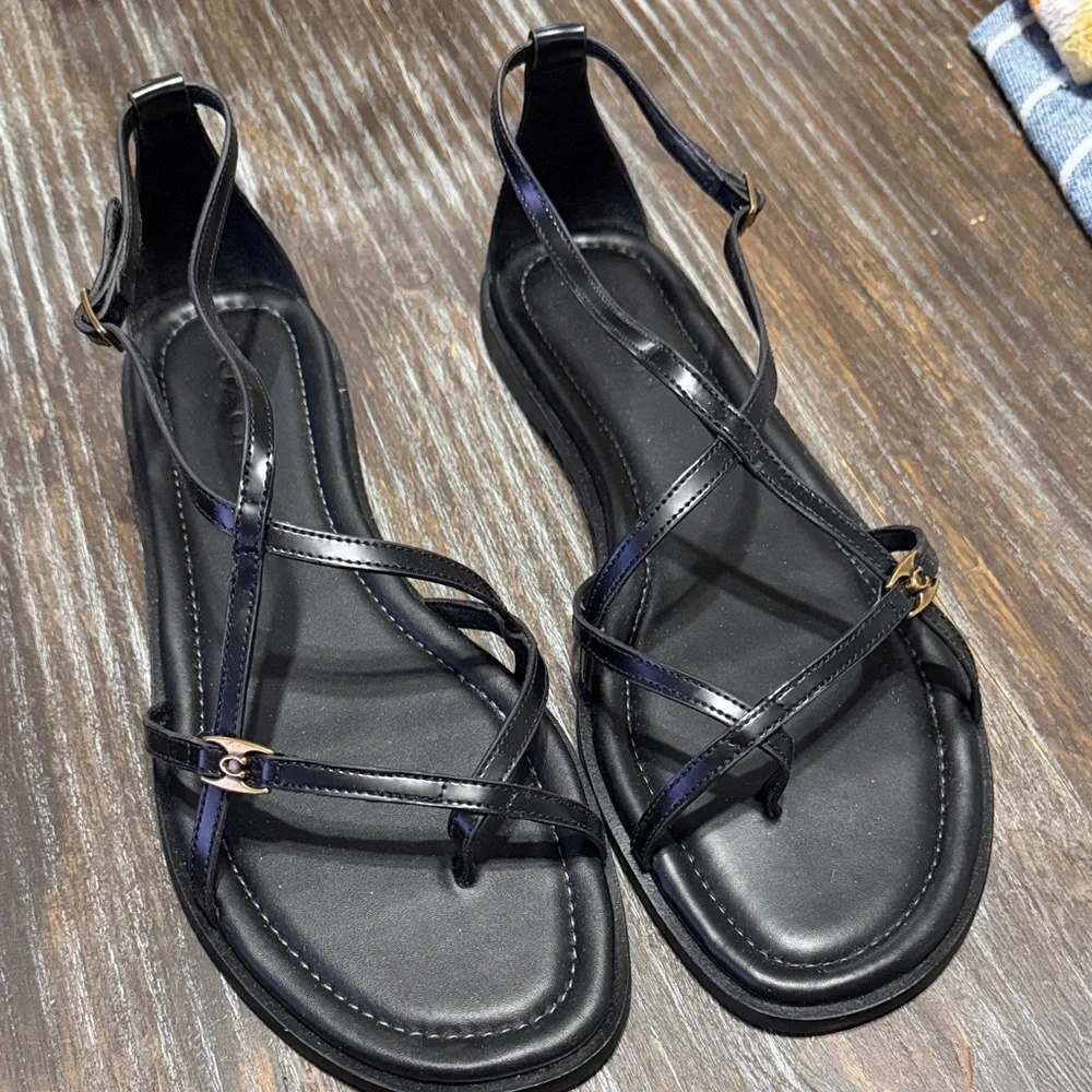 Coach Black Jenni Leather Sandals - Picture 10 of 10